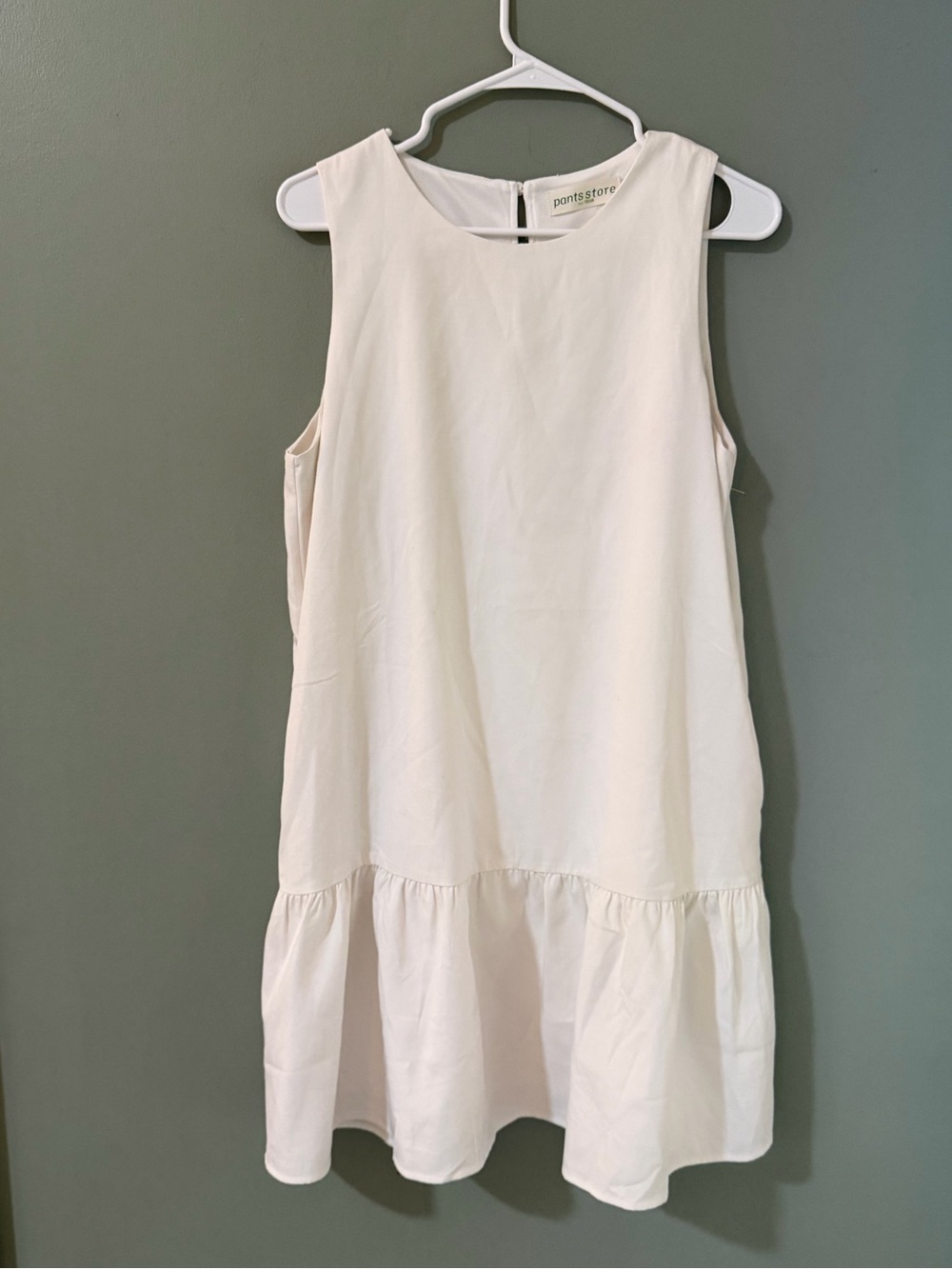 Pants Store white sleeveless drop-waist mini dress size large
